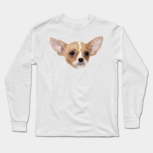 Chihuahua on White Long Sleeve T-Shirt